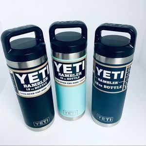 Yeti 18oz Rambler Bottles ( 3 bottles & 1 cap)